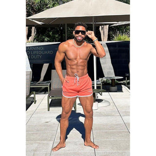 JJ Malibu - For-the-Night 4" Gym Short Shorts with Drawstring - Tangerine