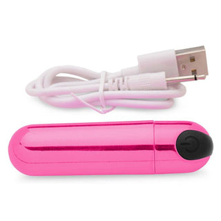 BANG! - 10X Rechargeable Vibrating Metallic Bullet - Pink