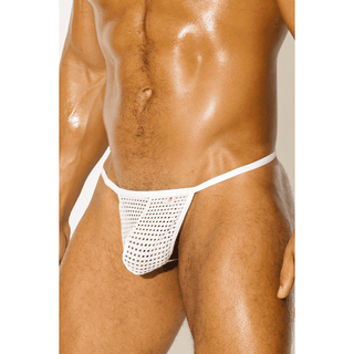 JJ Malibu - See Through You Mesh G-String - White - Circus of Books