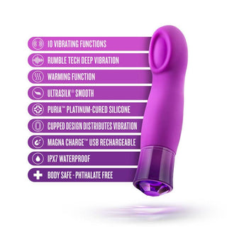 Oh My Gem Charm Rechargeable Silicone Vibrator - Amethyst Purple - Circus of Books