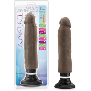 Au Naturel - Sensa Feel Magnum Vibrating Dildo 11" - Chocolate - Circus of Books