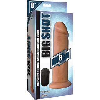 Big Shot - Vibrating Silicone Dildo w/ Remote 8" - Vanilla - Circus of Books