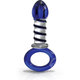 Icicles No 81 Textured Glass Juicer Anal Probe - Clear/Blue - Circus of Books