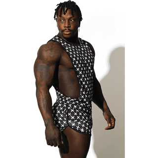 JJ Malibu - Deja Vu Drop Arm Tank Top - X Pattern - Circus of Books