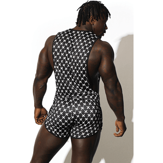 JJ Malibu - Deja Vu Drop Arm Tank Top - X Pattern - Circus of Books