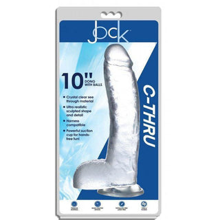 Jock C-Thru Clear Dildo w/ balls 10" - Circus of Books