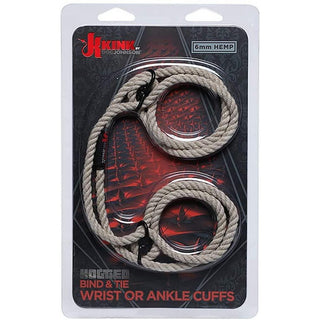 Kink Hogtied Bind & Tie Hemp Wrist Or Ankle Cuffs 6mm - Natural - Circus of Books