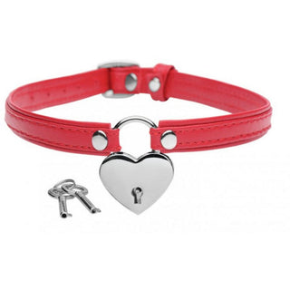 Master Series Heart Lock Choker with Keys - Red - Circus of Books