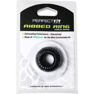 Perfect Fit Ribbed Ring Cock Ring - Black - Circus of Books