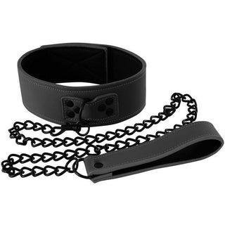 Renegade Bondage Vinyl Collar & Leash - Black - Circus of Books