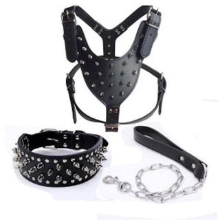 Scruffy - Spiked Leather Harness (30" - 37") - Circus of Books