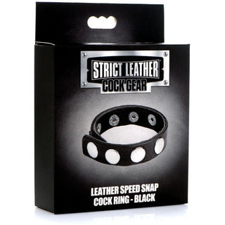 Strict Leather - Cock Gear Leather Speed Snap Cock Ring - Black - Circus of Books