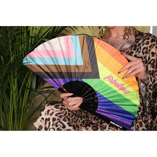 Crown Jewels UK - Pride fan, Drag Queen Bamboo Hand Fan, Fans, Clack Fan