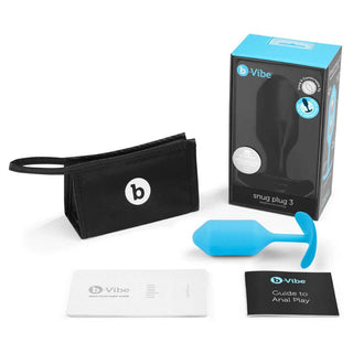 B-Vibe Snug Plug 3 Silicone Weighted Anal Plug - Teal