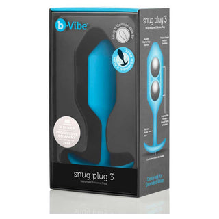 B-Vibe Snug Plug 3 Silicone Weighted Anal Plug - Teal