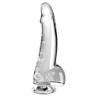 King Cock Clear Dildo with Balls 10"