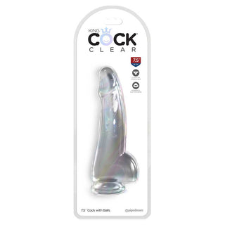 King Cock Clear Dildo with Balls 10in - Clear