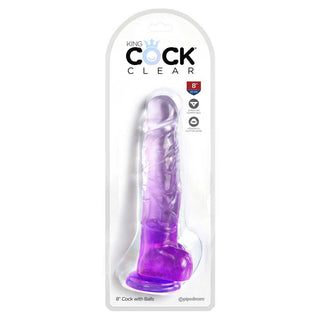 King Cock Clear Dildo with Balls 7.5in - Clear