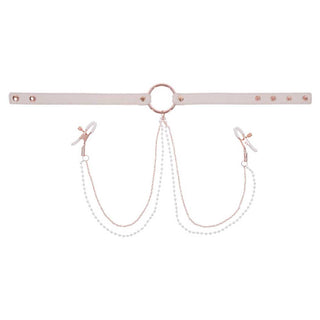 Sportsheets Peaches 'n CreaMe Collar with Nipple Clamps
