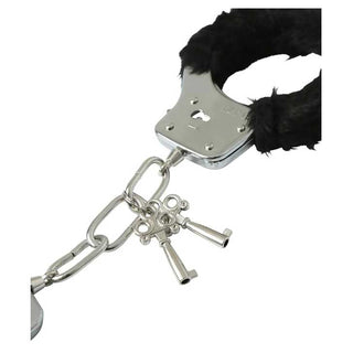 Sex & Mischief Black Furry Handcuffs