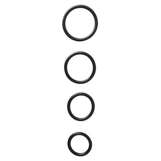 Sportsheets - Rubber O Ring Cock Ring (4 Pack) - Black