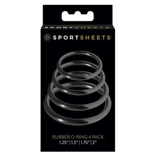 Sportsheets - Rubber O Ring Cock Ring (4 Pack) - Black