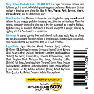 Body Action Anal Bleach Gel 1 oz