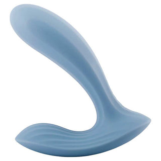 Svakom Erica Rechargeable Silicone App Compatible Dual Vibrator with Clitoral Stimulator and Remote Control -Dusty Blue