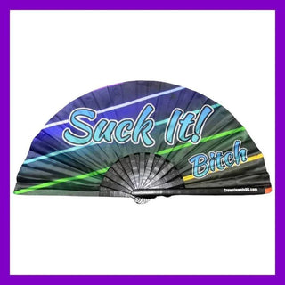 Crown Jewels UK - Suck It Fan, Drag Queen Bamboo Hand Fan, Fans, Clack Fan