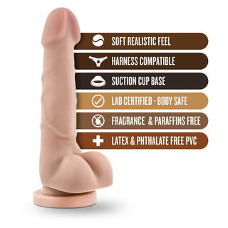Dr. Skin Silver Collection Basic 7 Dildo with Balls 7.75in - Chocolate