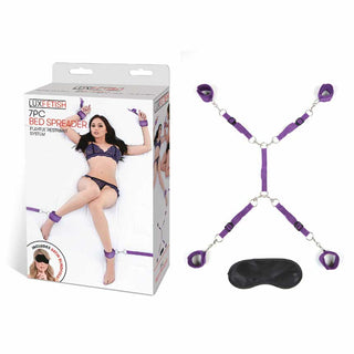 Lux Fetish Bed Spreader Kit (7 piece set) - Purple