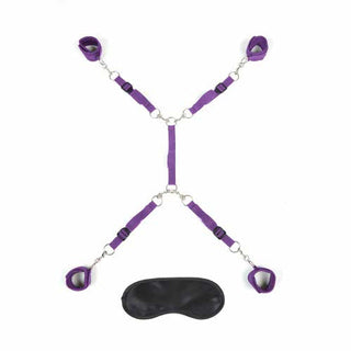 Lux Fetish Bed Spreader Kit (7 piece set) - Purple