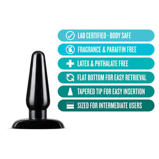 Anal Adventures Basic Anal Plug - Medium - Black
