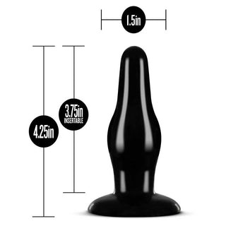 Anal Adventures Pleasure Black 4.25" Anal Plug