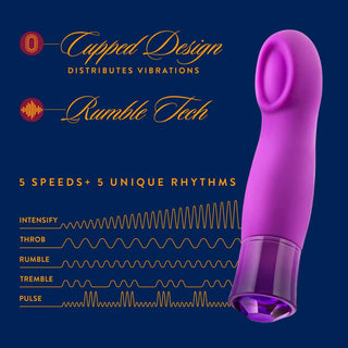 Oh My Gem Charm Rechargeable Silicone Vibrator - Amethyst Purple