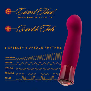 Oh My Gem - Classy Rechargeable Silicone Vibrator - Garnet Red
