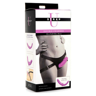 Strap U Double Charmer Silicone Double Dildo with Harness