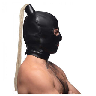 Strict Blonde Ponytail Bondage Hood