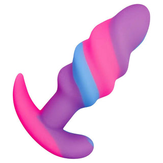 Creature Cocks - Unicorn Swirl Silicone Butt Plug - Med