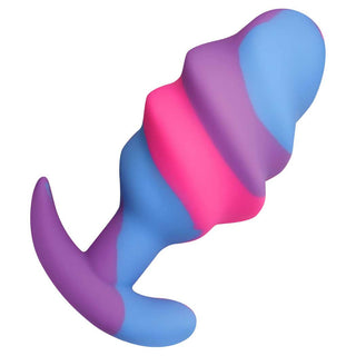 Creature Cocks - Unicorn Swirl Silicone Butt Plug - Med