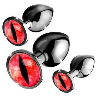 Creature Cocks Sinister Eyes Red Eye Metal Butt Plug Set