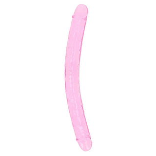 RealRock Crystal Clear Double Dong 18in - Pink