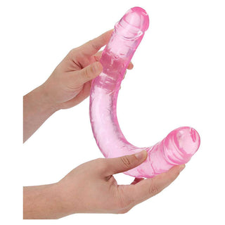 RealRock Crystal Clear Double Dong 18in - Pink
