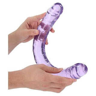 RealRock Crystal Clear Double Dong 18in - Pink