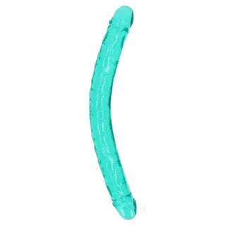 RealRock Crystal Clear Double Dong 18in - Purple
