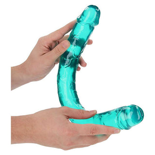 RealRock Crystal Clear Double Dong 18in - Purple