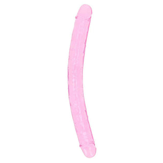 RealRock Crystal Clear Double Dong 18in - Pink