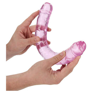 RealRock Crystal Clear Double Dong 18in - Pink