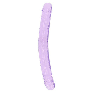 RealRock Crystal Clear Double Dong 18in - Purple