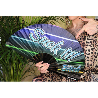 Crown Jewels UK - Suck It Fan, Drag Queen Bamboo Hand Fan, Fans, Clack Fan